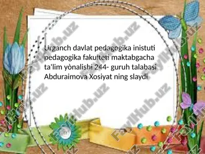 maktabgacha ta'lim yònalishi — PPTX