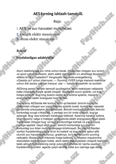 aes ishlash tamoyili — DOCX