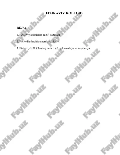 fizikaviy kolloid — DOCX
