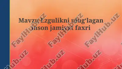 mehribonlikning ulug'lanishi jamiyat faxri — PPTX