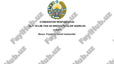 foydali va zararli hasharotlar — PPTX