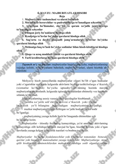 majburiyatlar hisobi — DOCX