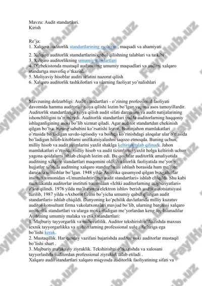 audit standartlari — DOCX