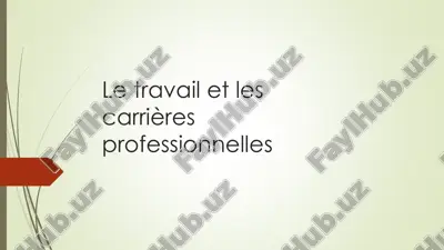 les travail et les carrieres professionnelles — PDF