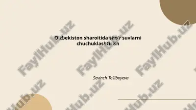sho'r suvlarni chuchuklashtirish — PPTX