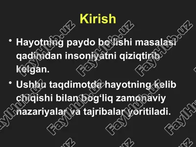 abiogenez va biogenez nazariyasi — PPTX