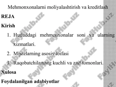 mehmonxonalarnimoliyalashtirishvakreditlash — PPTX