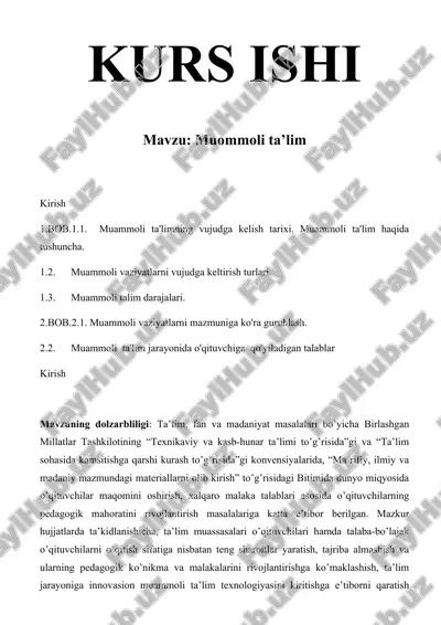 muommoli ta’lim — DOCX