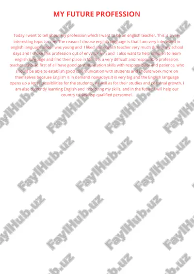 english teacher profession — PDF