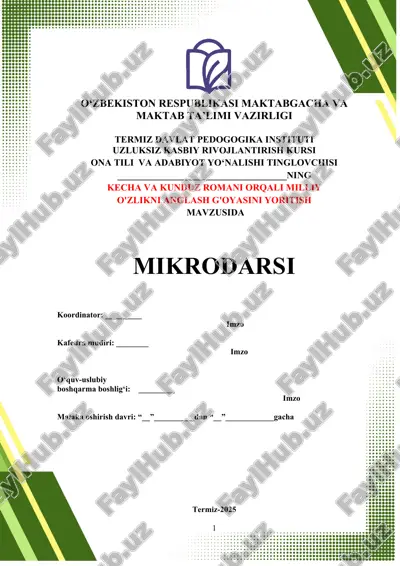 "ona tili va adabiyot yo‘nalishi tinglovchisi" — DOCX