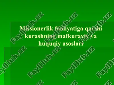 o’zbekistonda faoliyat olib borayotgan diniy konfessiyalar — PPTX