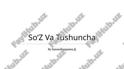 soʻz va tushuncha — PPTX