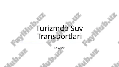 turizmda suv transportlari — PPTX