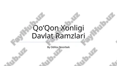 qoʻqon xonligi davlat ramzlari — PPTX