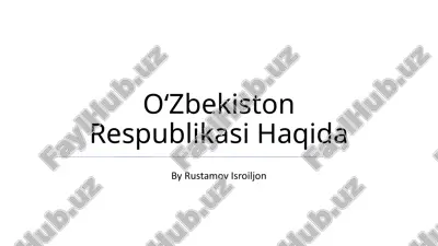 oʻzbekiston respublikasi haqida — PPTX