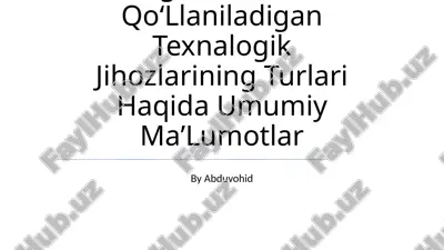 frezalash dastgohlari uchun qoʻllaniladigan texnalogik jihozlarining turlari — PPTX