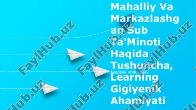 mahalliy va markazlashgan sub ta'minoti haqida tushuncha — PPTX