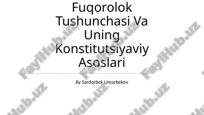 fuqorolok tushunchasi va uning konstitutsiyaviy asoslari — PPTX