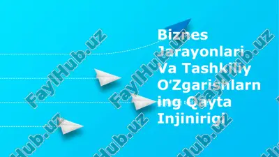 biznes jarayonlari va tashkiliy oʻzgarishlarning qayta injinirigi — PPTX