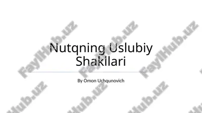 nutqning uslubiy shakllari — PPTX