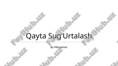 qayta sug‘urtalash — PPTX