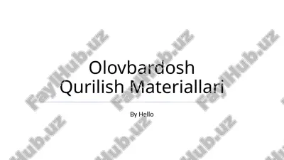 olovbardosh qurilish materiallari — PPTX