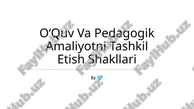 oʻquv va pedagogik amaliyotni tashkil etish shakllari — PPTX