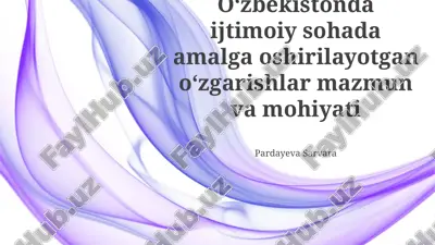 o'zbekistonda amalga oshirilayotgan ijtimoiy islohotlarning mohiyati — PPTX