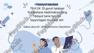 sovet tuzumi davrida oʻzbekistonda tibbiyot rivojiga hissa qoʻshgan olimlar va ularning faoliyati — PDF