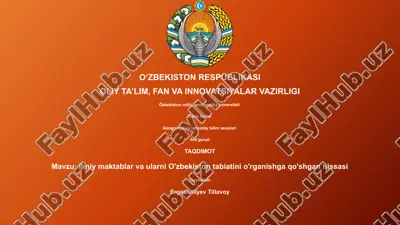 ilmiy maktablar va ularni o'zbekiston tabiatini o'rganishga qo'shgan hissasi — PPTX