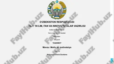 motiv va motivatsiya — PPTX