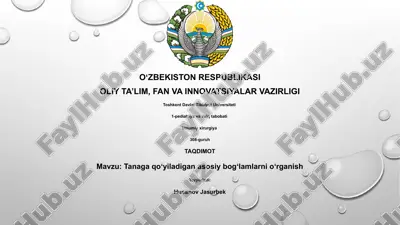 tanaga qoʻyiladigan asosiy bogʻlamlarni oʻrganish — PPTX