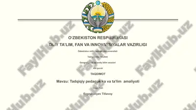 tadqiqiy pedagokika va ta'lim amaliyoti — PPTX