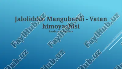jaloliddin manguberdi - vatan himoyachisi — PPTX