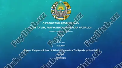 xalqaro oʻlchov birliklari sistemasi va tibbiyotda qoʻllanilishi — PPTX