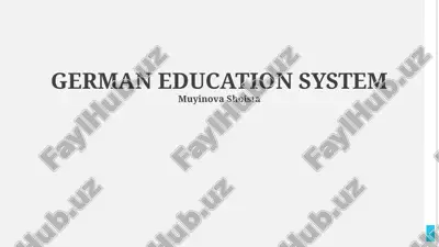 overview of the german education system — PPTX