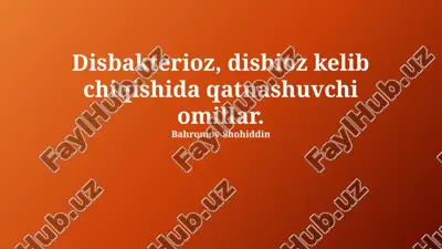 disbakterioz va disbioz — PPTX