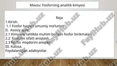 fosforning analitik kimyosi — PPTX