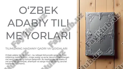 o‘zbek adabiy tili me’yorlari — PPTX