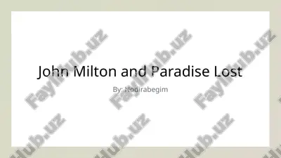 john milton and paradise lost — PPTX