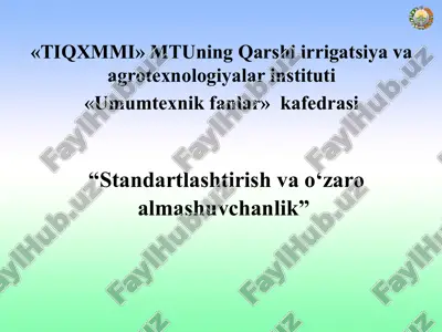 standartlashtirish asoslari — PPTX