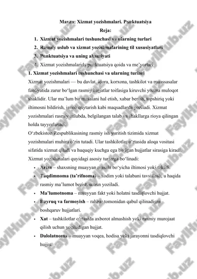 xizmat yozishmalari — DOCX