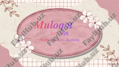 muloqot — PDF