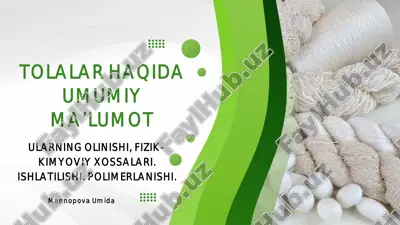 tolalar haqida umumiy malumot — PDF
