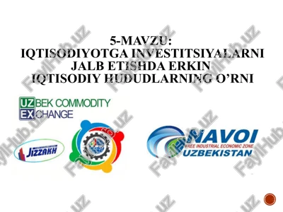 erkin iqtisodiy hududlar — PPTX