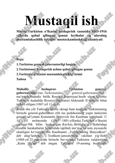 turkiston general-gubernatorligi — DOCX
