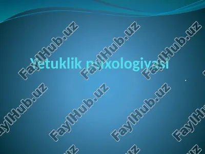yetuklik psixologiyasi — PPTX