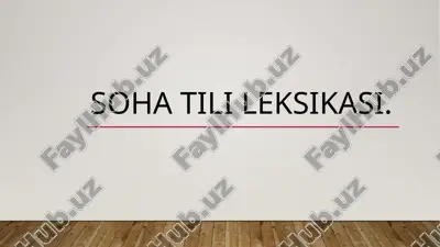 oʻzbek tili leksikasi — PPTX