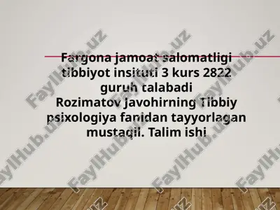 tibbiy psixologiya — PPTX