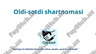 oldi-sotdi shartnomasi — PPTX
